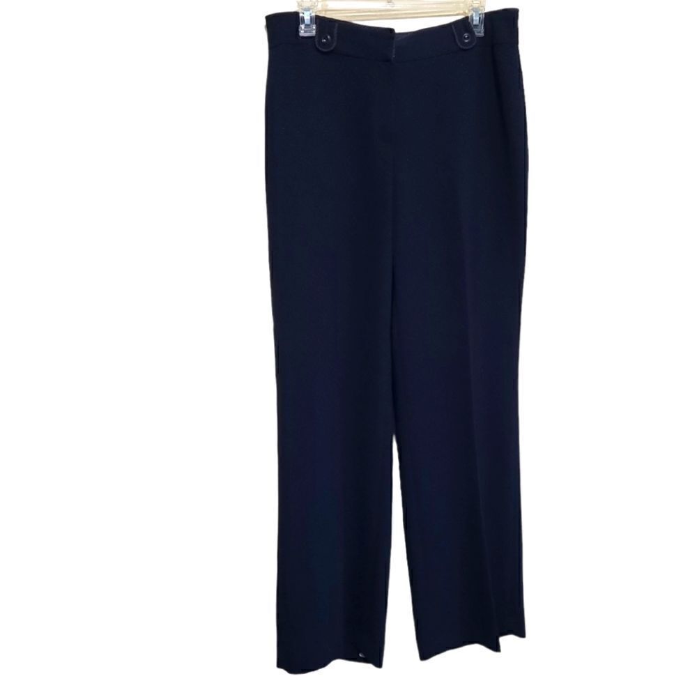 Jones New York Navy Blue Polka Dot Straight Leg Women's Dress Pants Sz 10